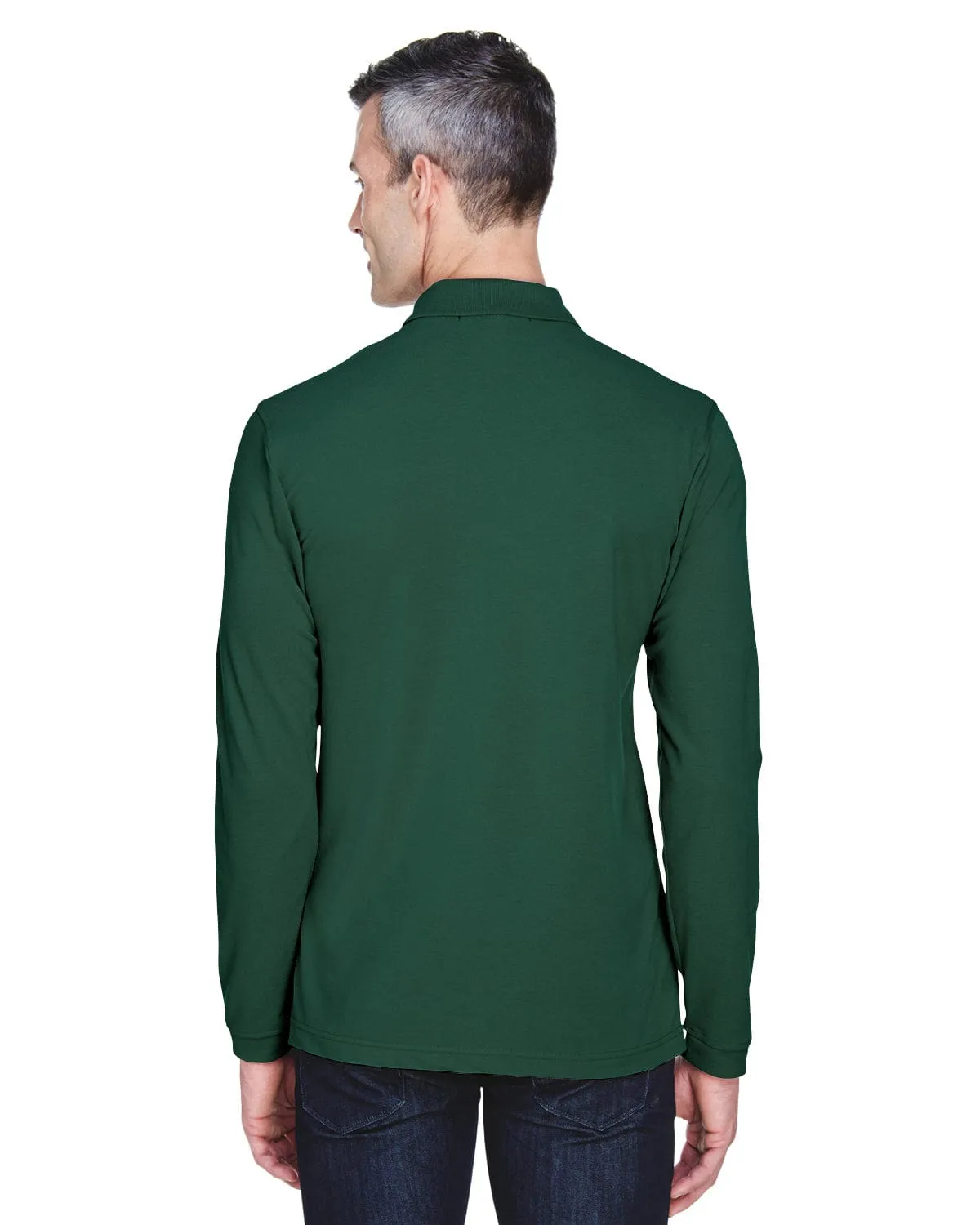 Harriton Easy Blend Long Sleeve Polo Shirt