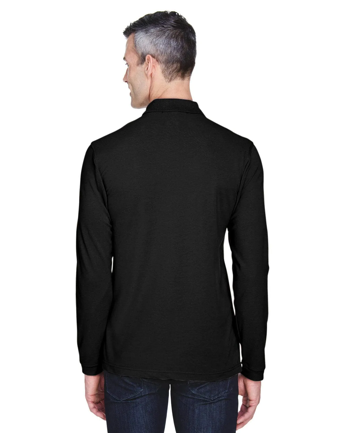 Harriton Easy Blend Long Sleeve Polo Shirt