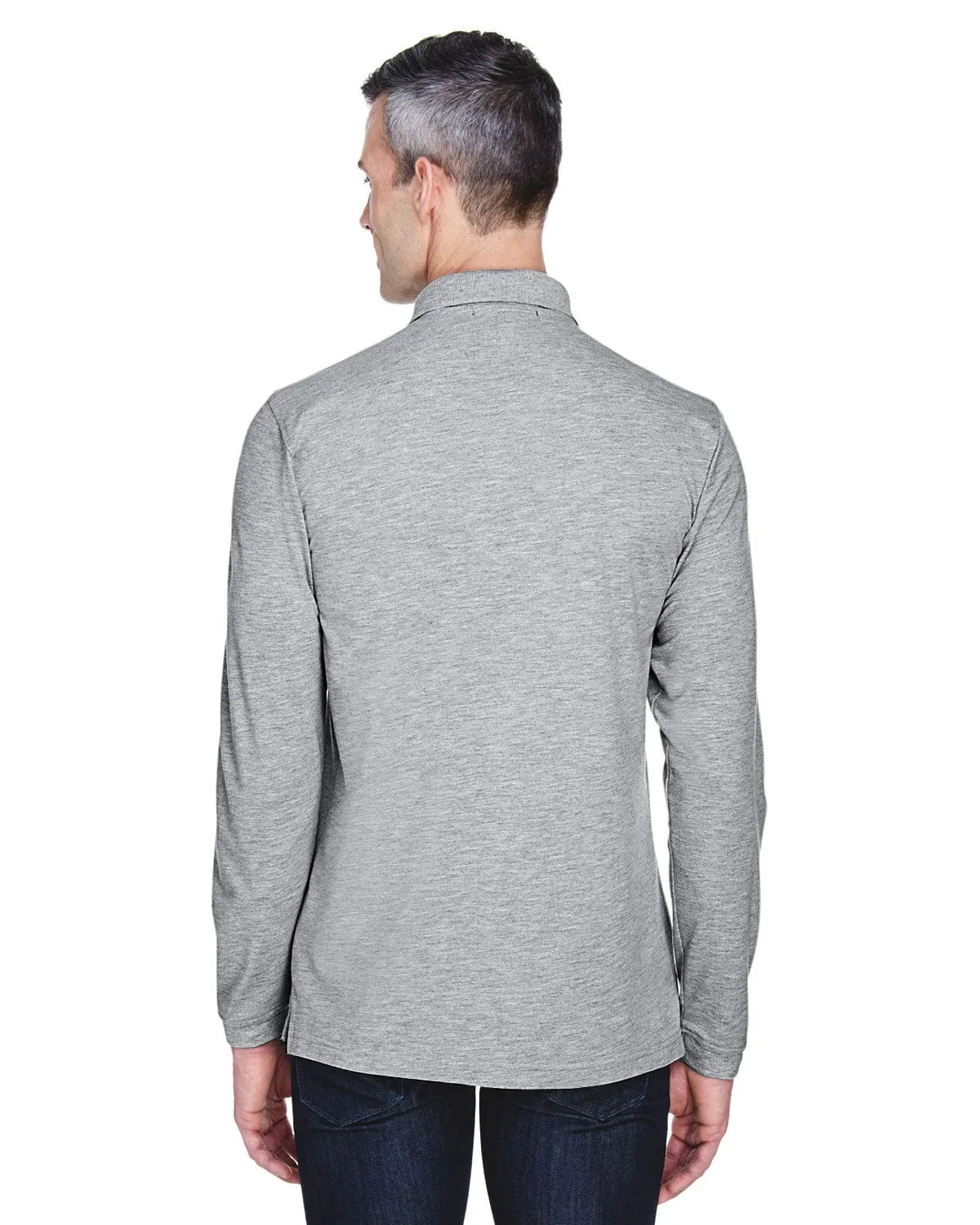 Harriton Easy Blend Long Sleeve Polo Shirt
