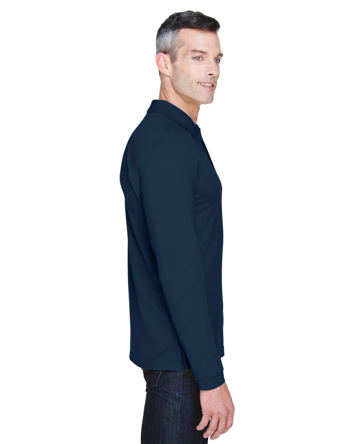 Harriton Easy Blend Long Sleeve Polo Shirt