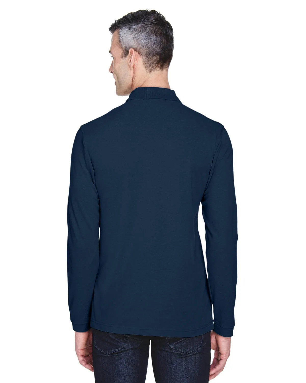 Harriton Easy Blend Long Sleeve Polo Shirt