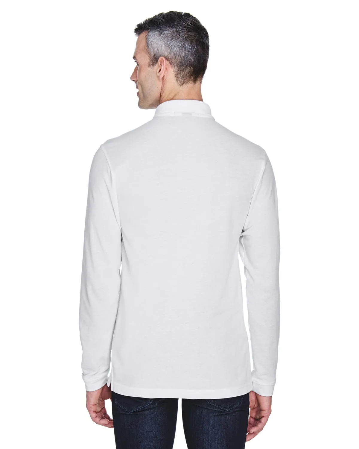 Harriton Easy Blend Long Sleeve Polo Shirt