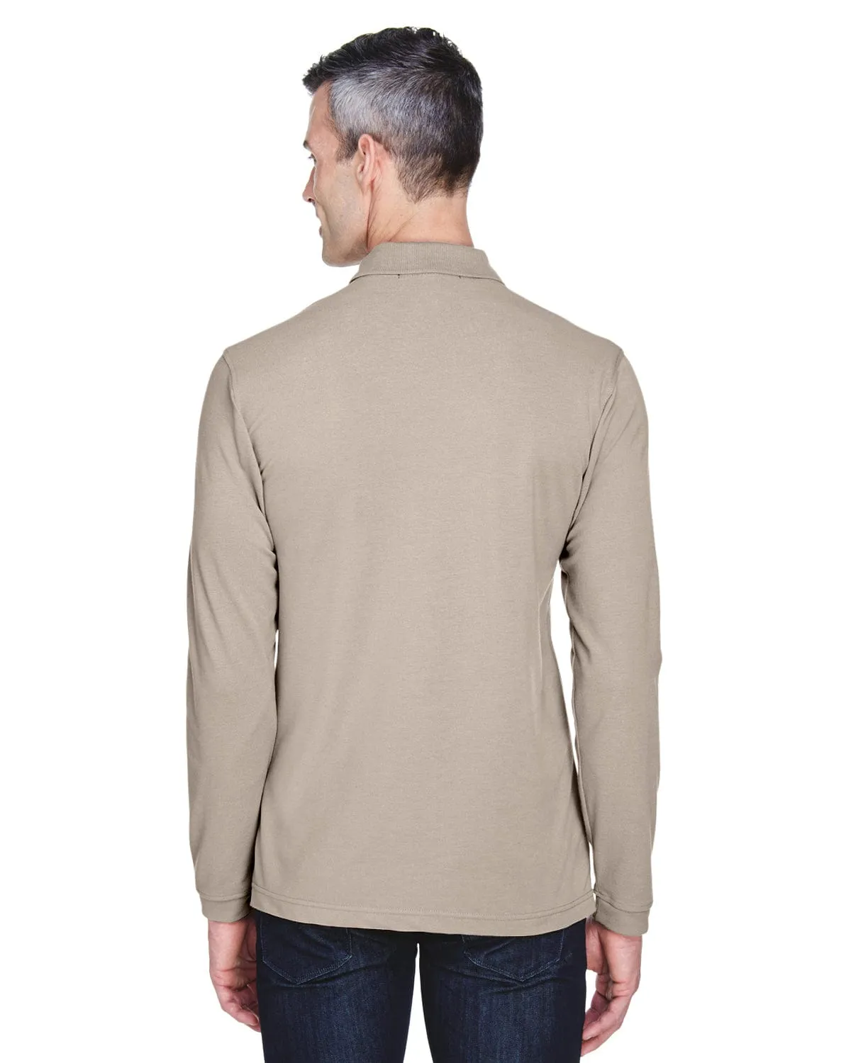 Harriton Easy Blend Long Sleeve Polo Shirt