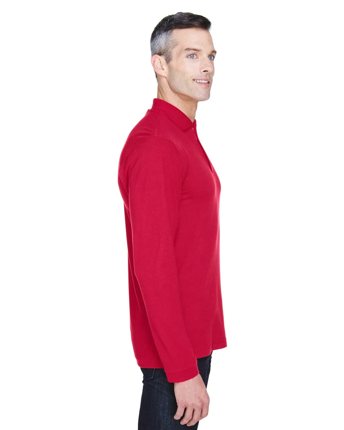 Harriton Easy Blend Long Sleeve Polo Shirt