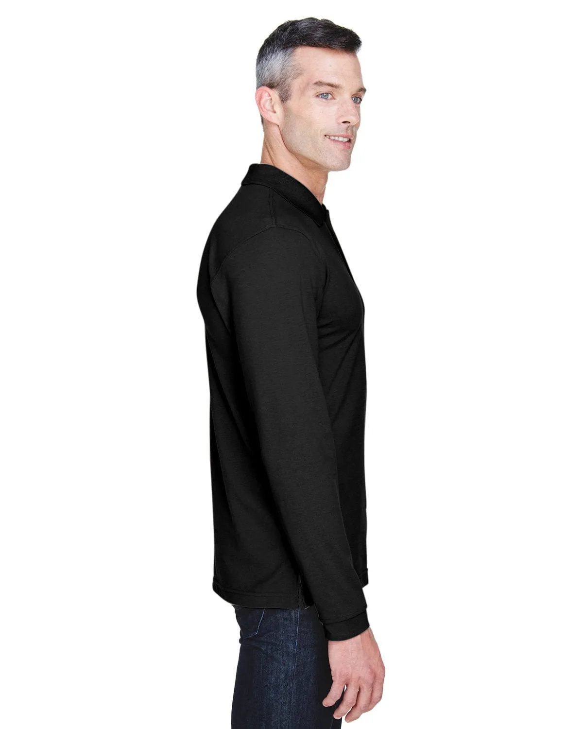 Harriton Easy Blend Long Sleeve Polo Shirt