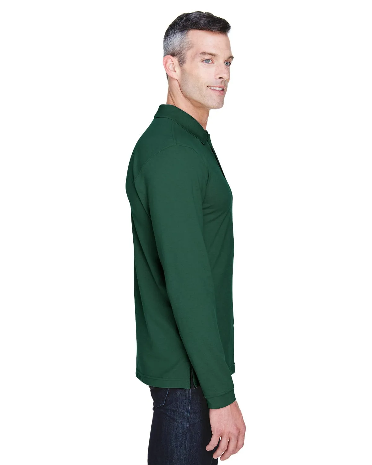 Harriton Easy Blend Long Sleeve Polo Shirt