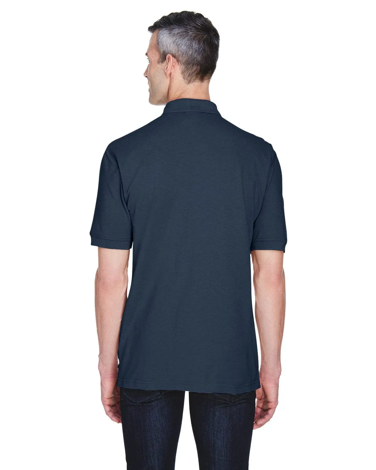 Harriton Easy Blend Pocket Polo Shirt | Navy