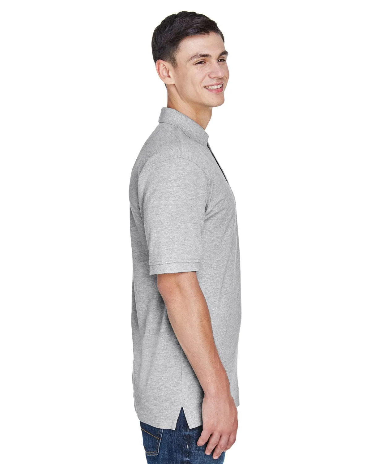 Harriton Easy Blend Polo Shirt | Grey Heather