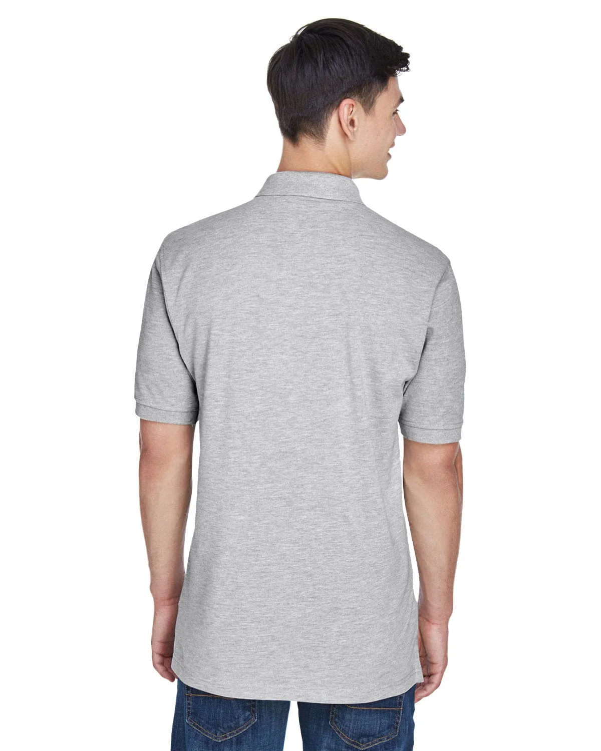 Harriton Easy Blend Polo Shirt | Grey Heather