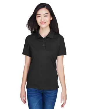 Harriton Ladies Easy Blend Polo Shirt | Black