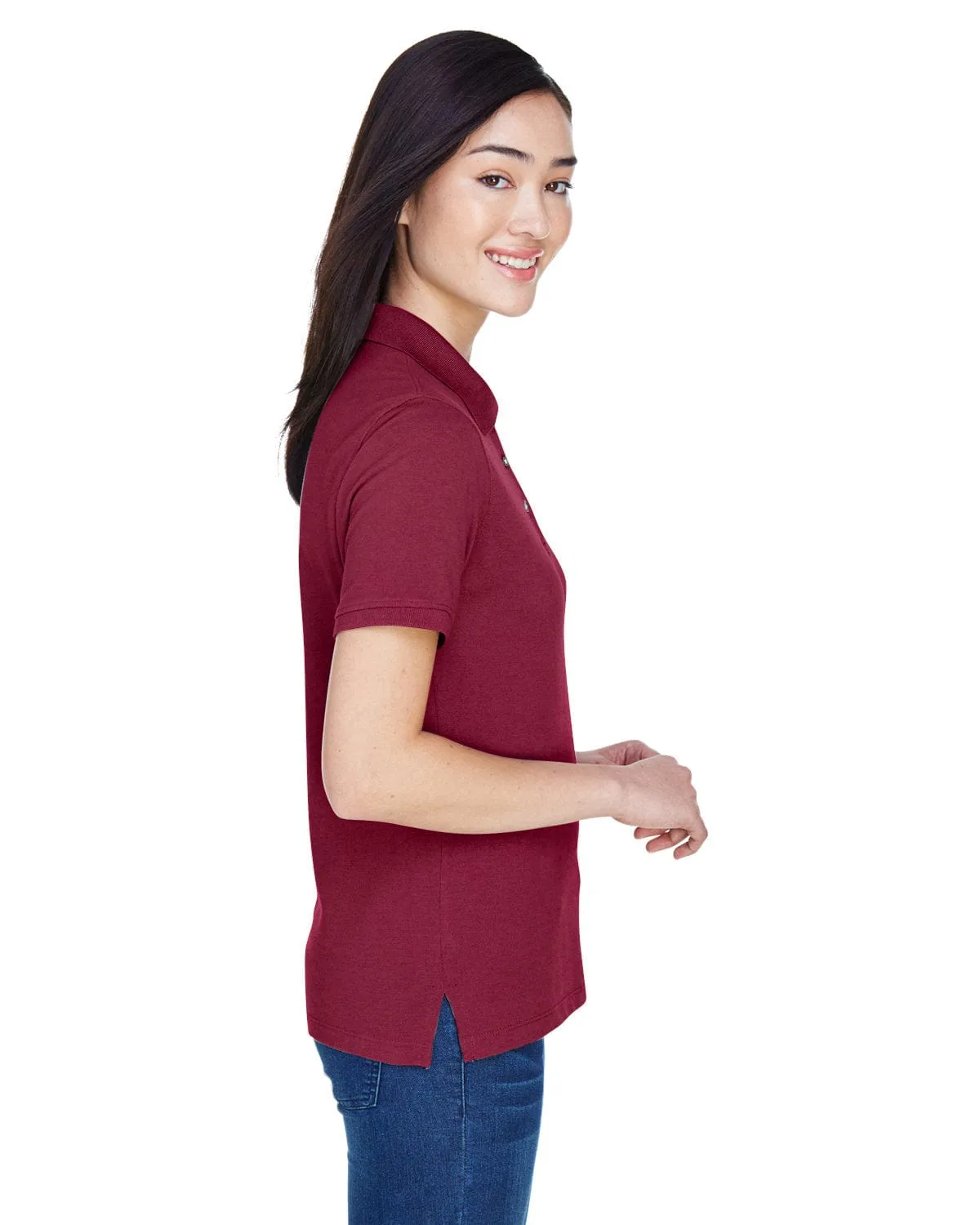 Harriton Ladies Easy Blend Polo Shirt | Wine