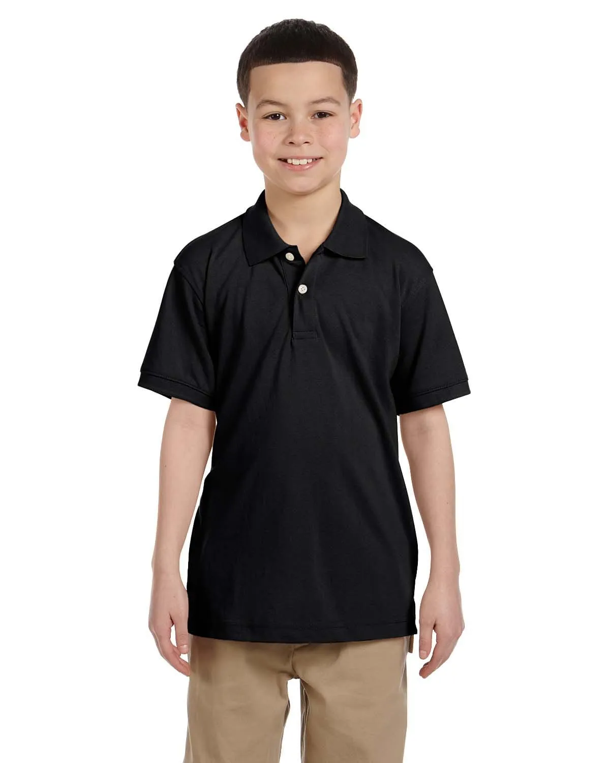 Harriton Youth Easy Blend Polo Shirt | Black
