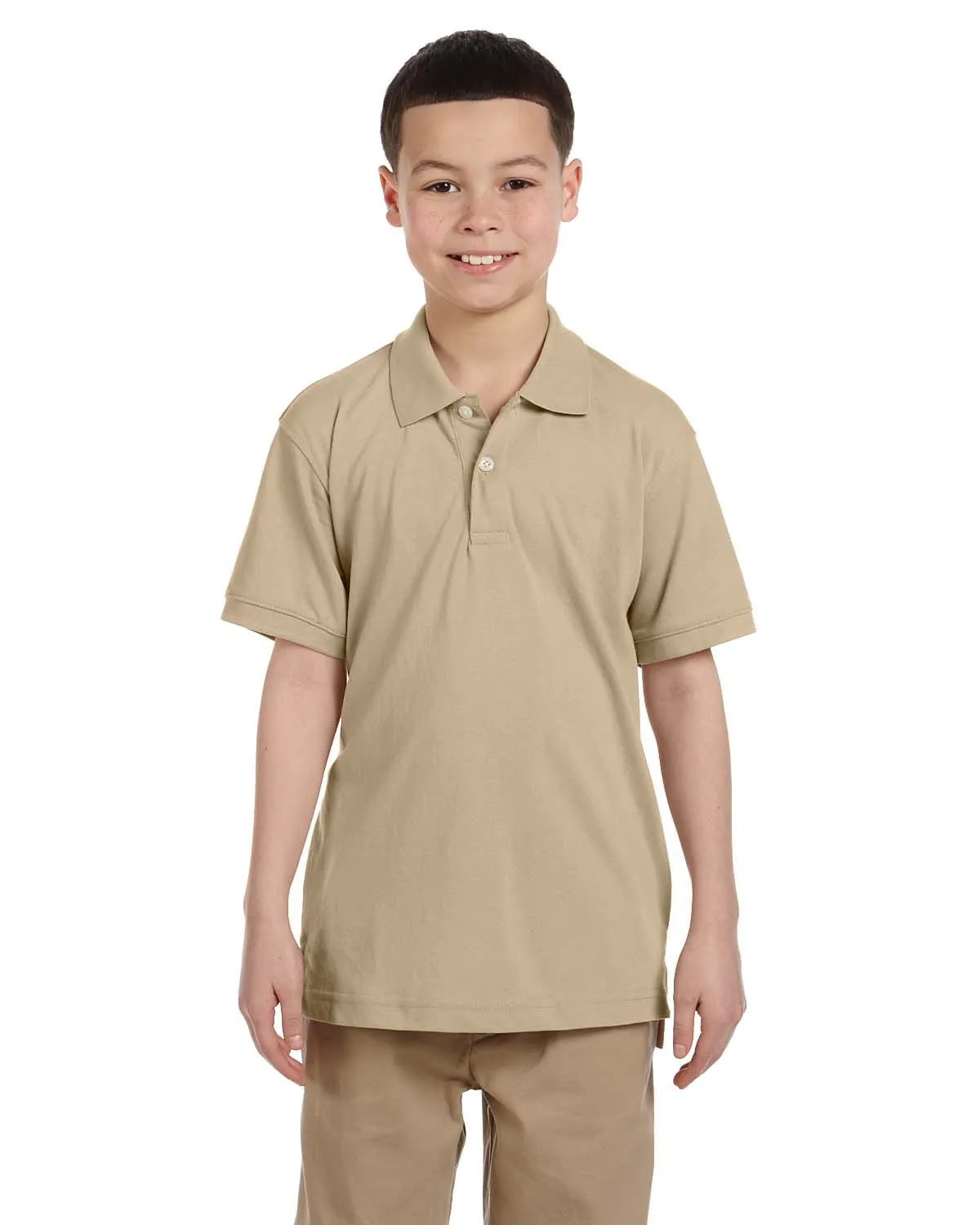 Harriton Youth Easy Blend Polo Shirt | Stone