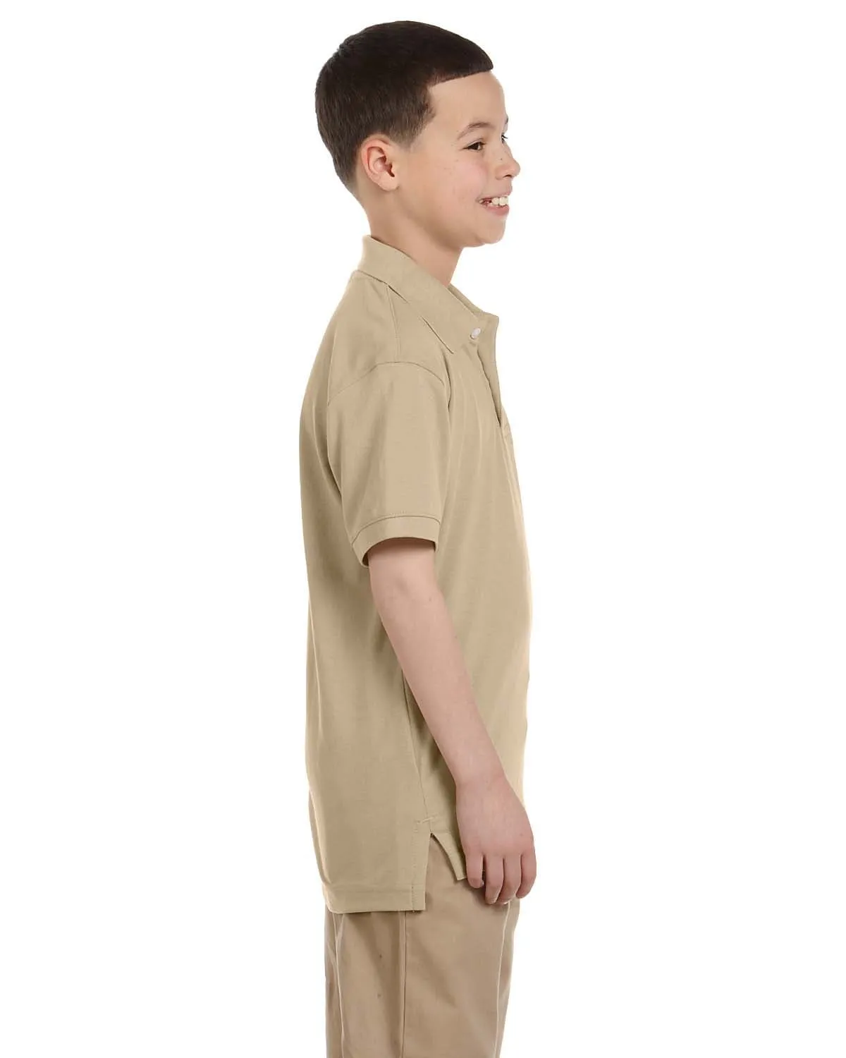 Harriton Youth Easy Blend Polo Shirt | Stone