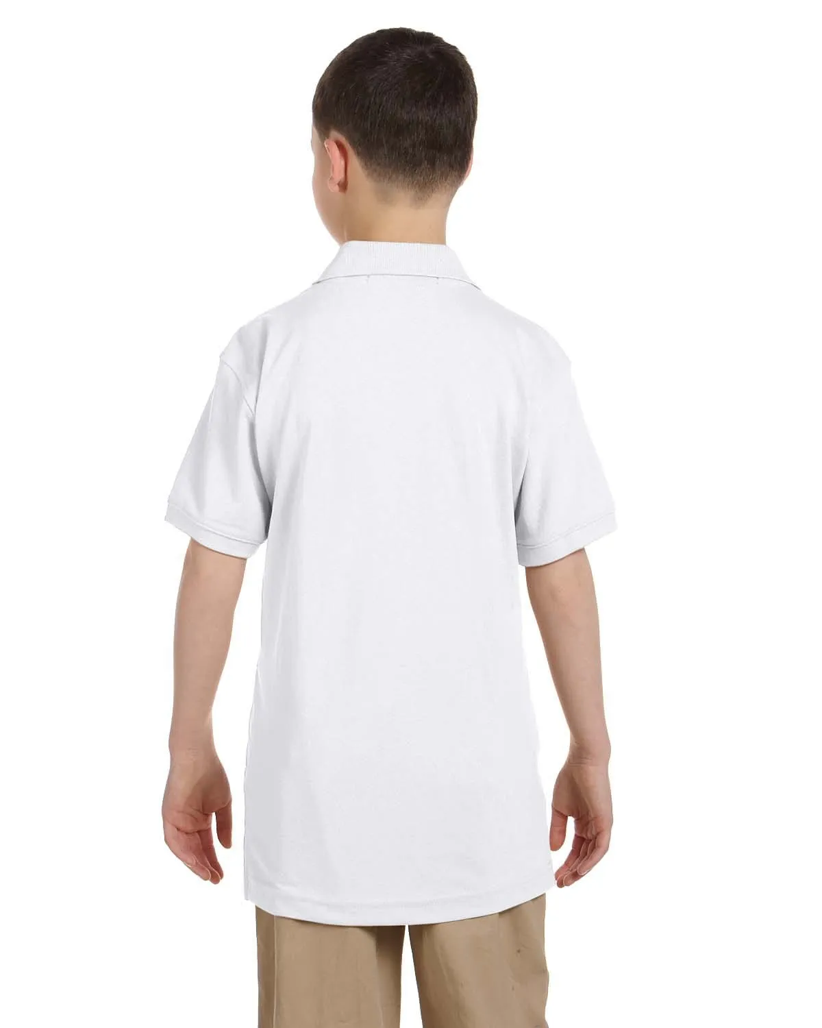 Harriton Youth Easy Blend Polo Shirt | White