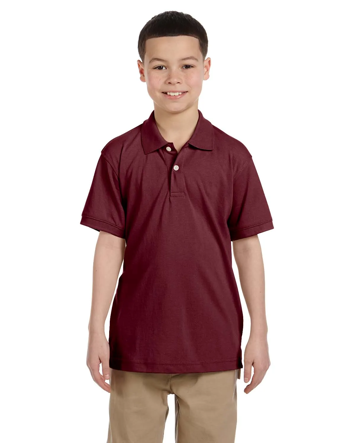 Harriton Youth Easy Blend Polo Shirt | Wine