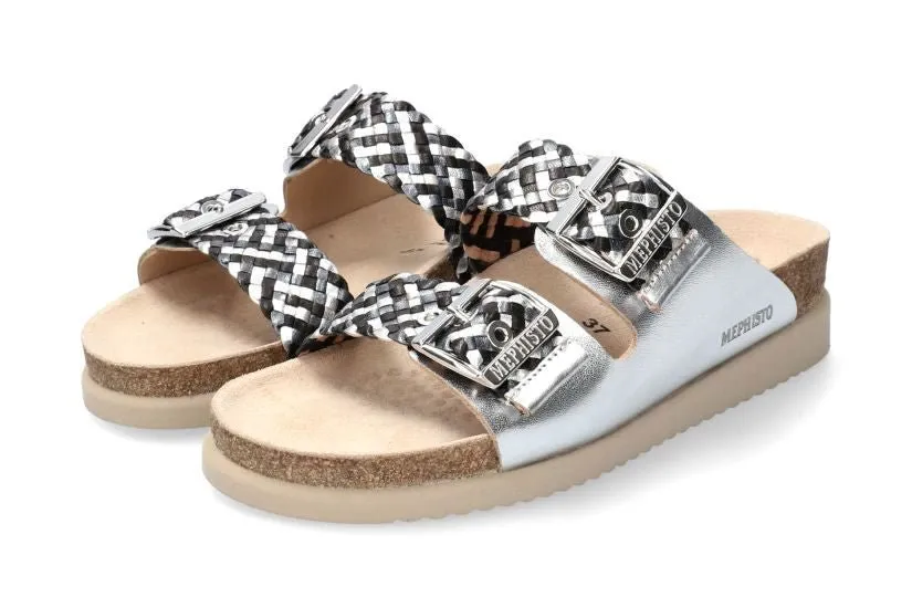 'Hester Twist' women's slide sandal - silver mix