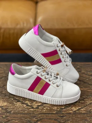 Hinako Bonnie White/Fuchsia Sneaker