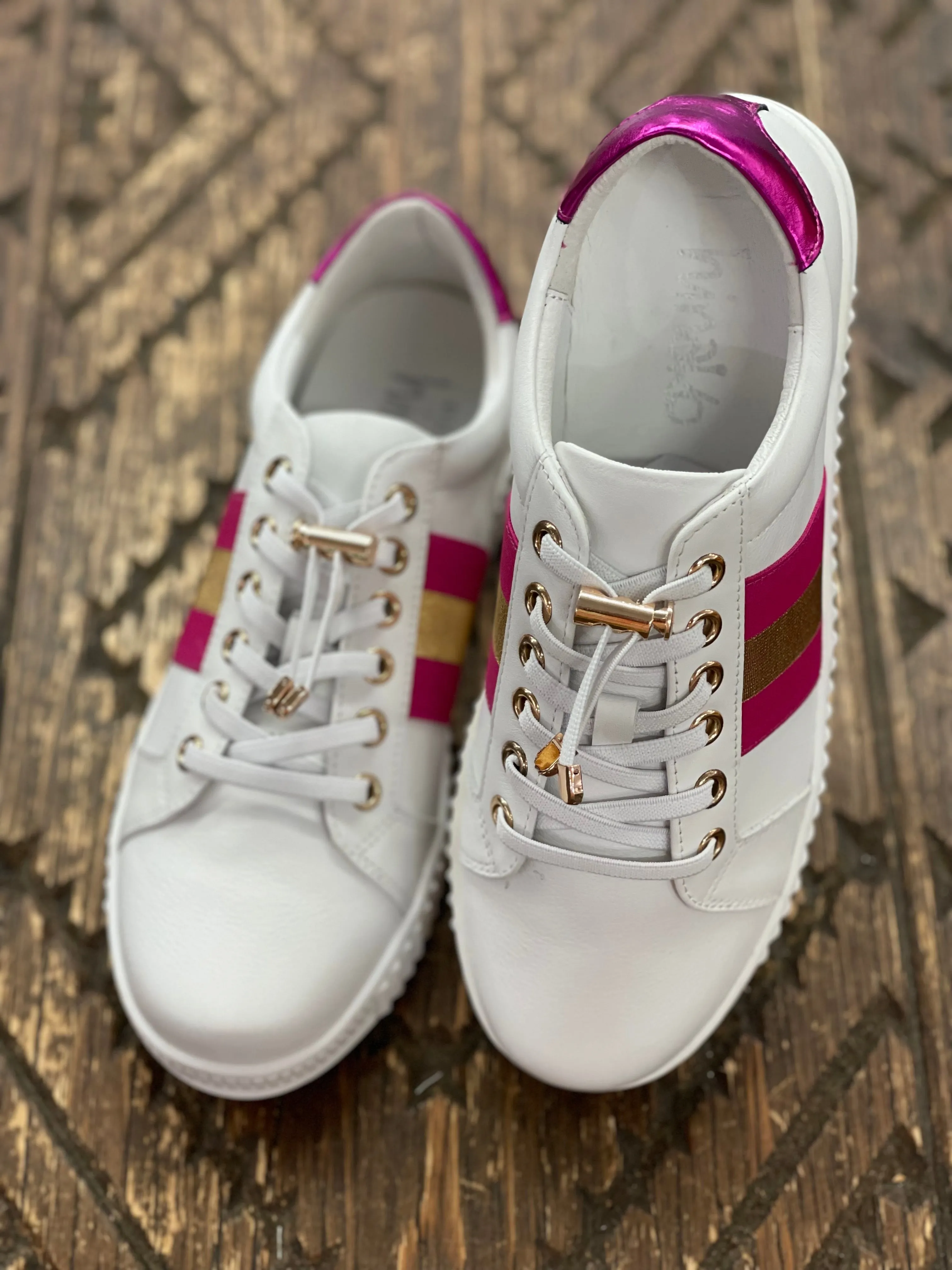 Hinako Bonnie White/Fuchsia Sneaker
