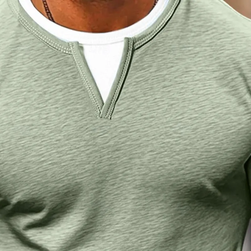 Jareth - Men's Fake Two-Piece Double-Layer Long-Sleeved T-Shirt