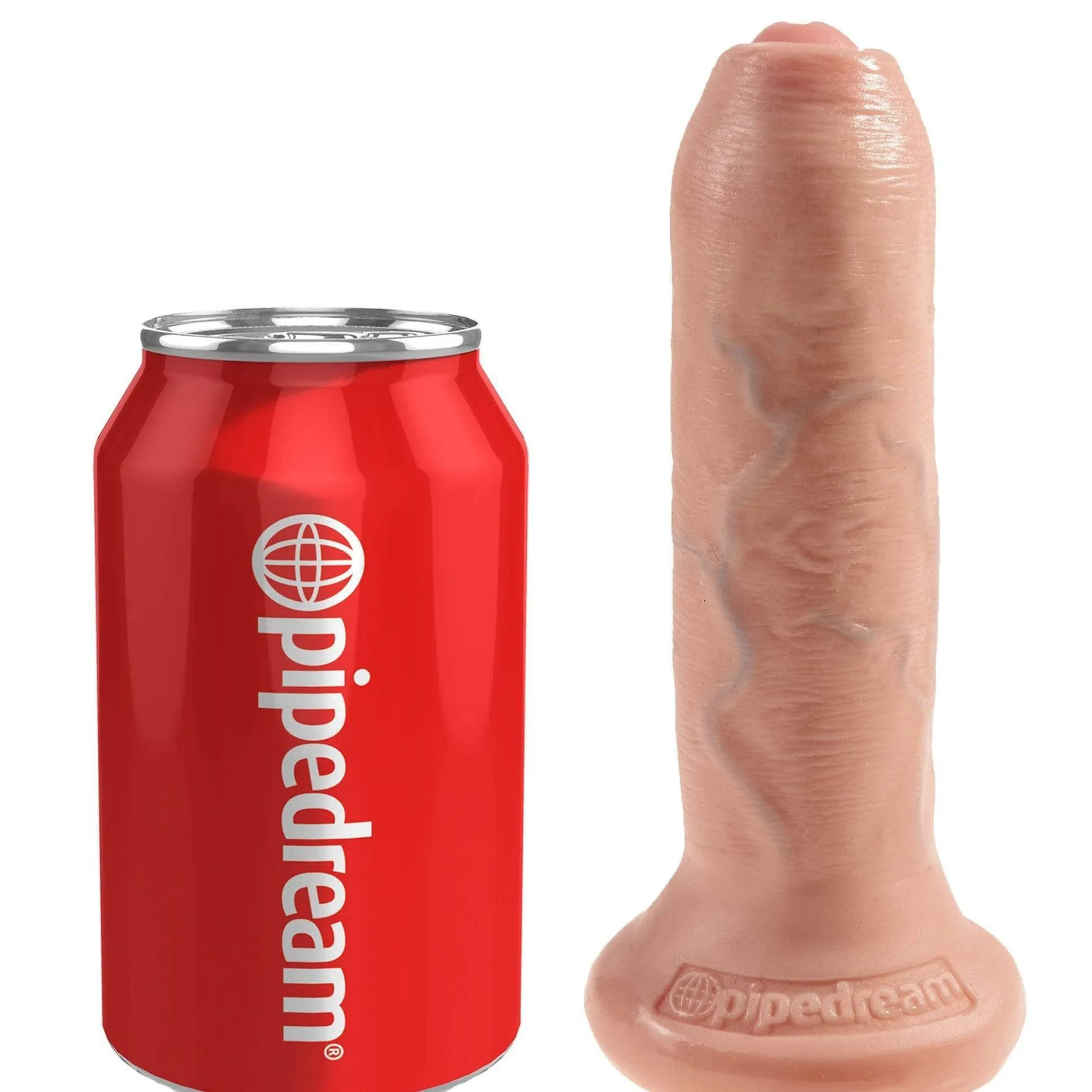 King Cock Uncut 6 Inch Vanilla Toned Dildo with Moving Foreskin