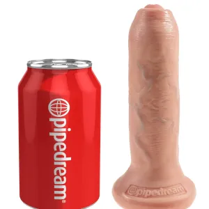 King Cock Uncut 6 Inch Vanilla Toned Dildo with Moving Foreskin