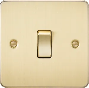 Knightsbridge FP2000BBx10 Flat Plate 10AX 1G 2 Way Switch - Brushed Brass (10 Pack)