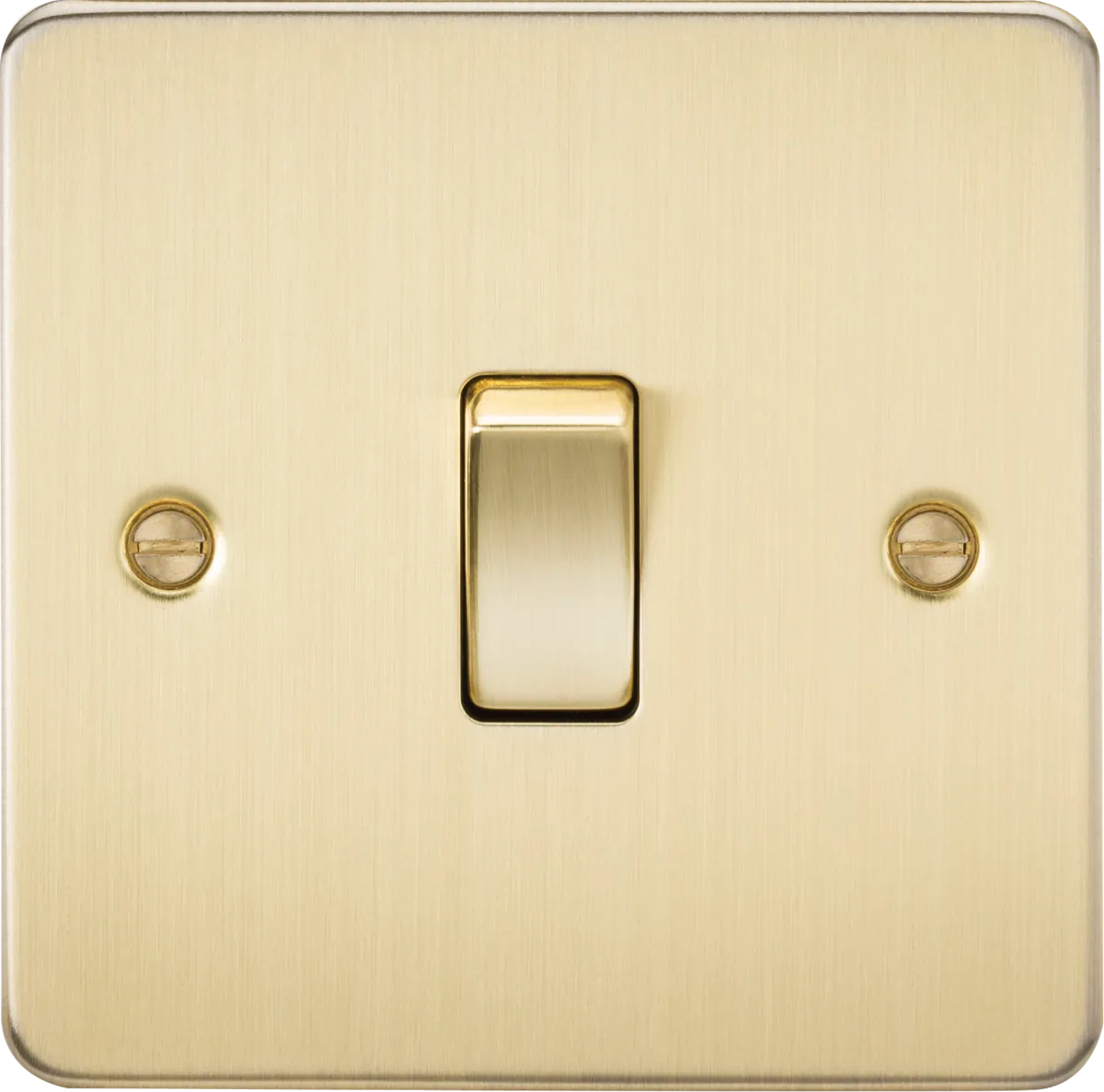 Knightsbridge FP2000BBx10 Flat Plate 10AX 1G 2 Way Switch - Brushed Brass (10 Pack)