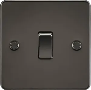 Knightsbridge FP2000GMx10 Flat Plate 10AX 1G 2 Way Switch - Gunmetal (10 Pack)