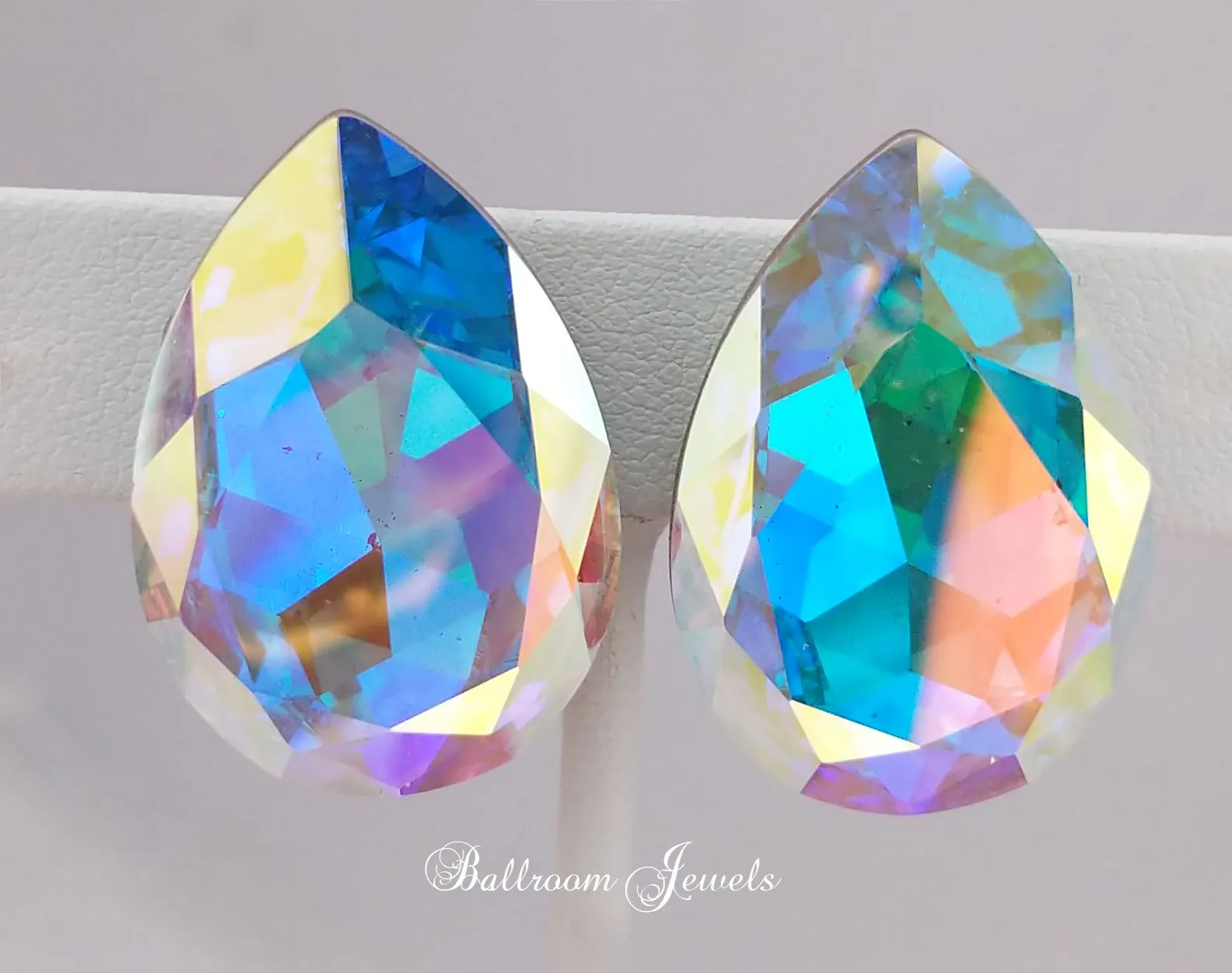 Large Fancy Pear Ballroom Earrings
