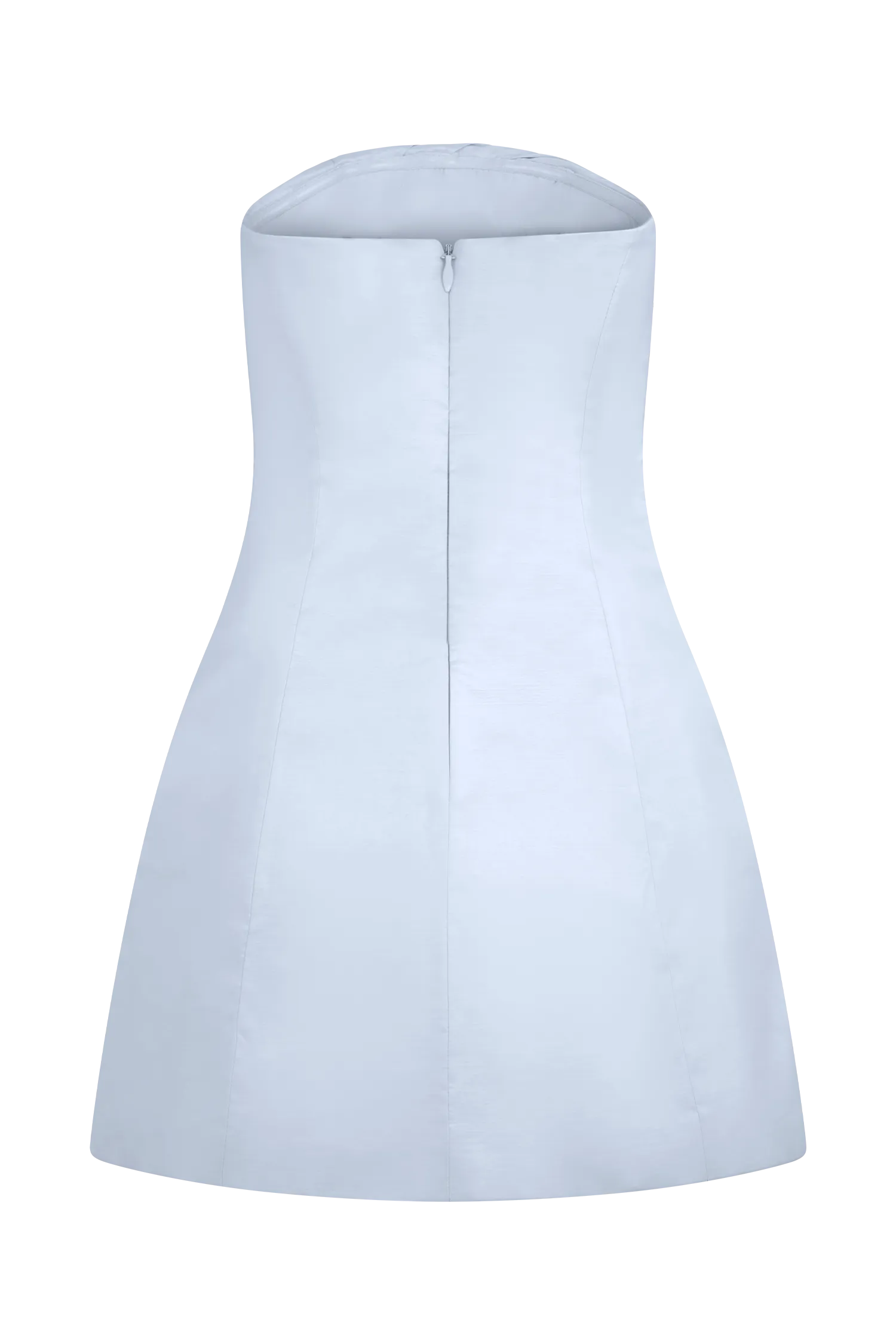 Leslie Gathered Taffeta Mini Dress - Frosted Blue