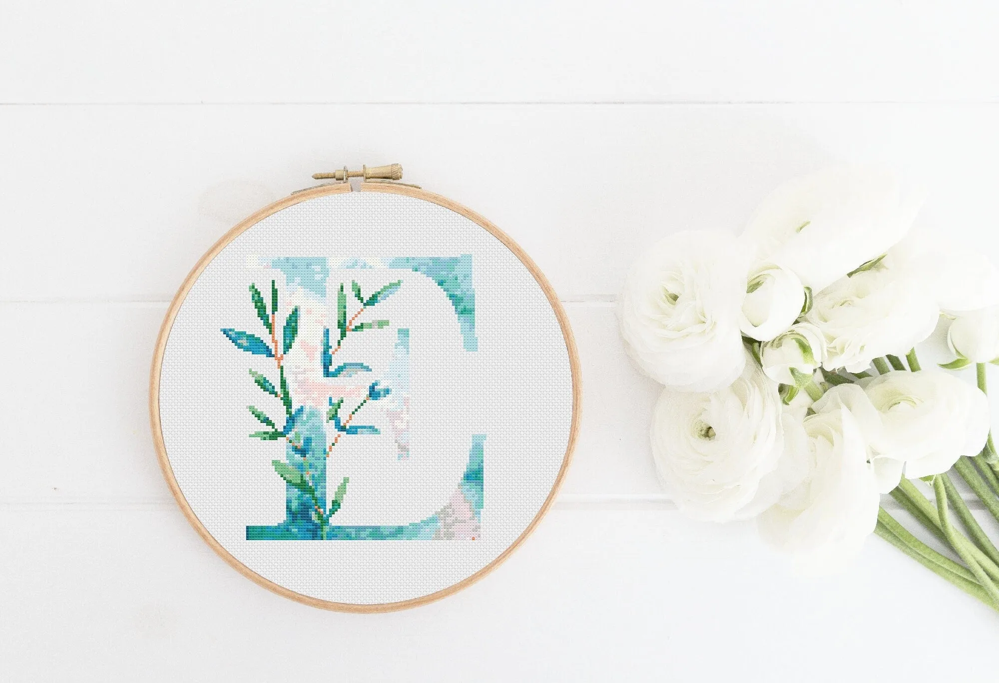 Letter E Cross Stitch Pattern #395