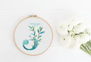 Letter J  Cross Stitch Pattern #400