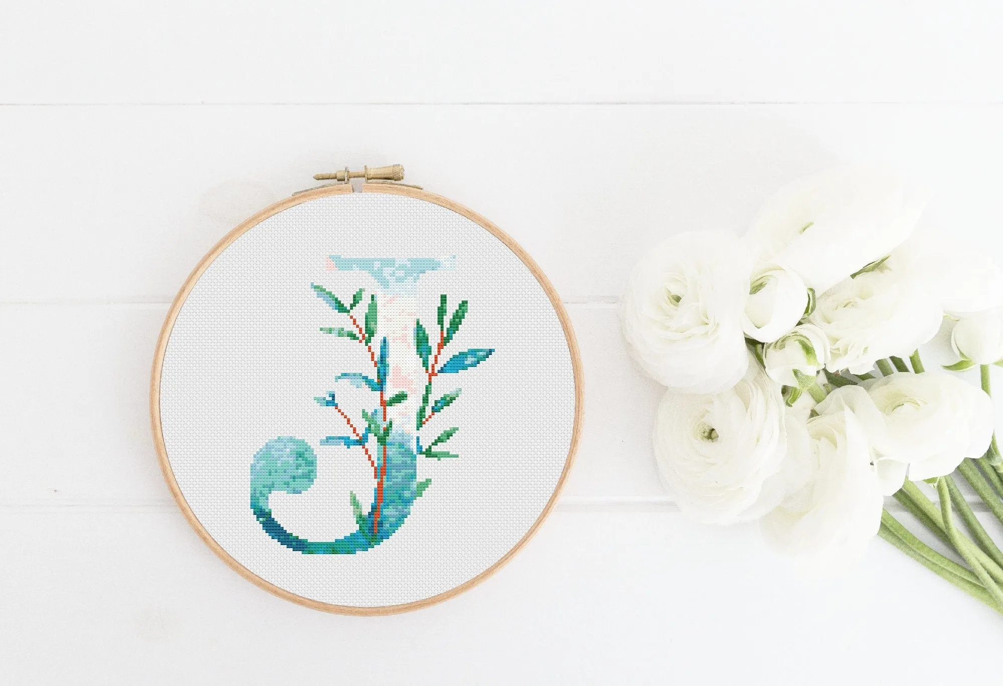 Letter J  Cross Stitch Pattern #400