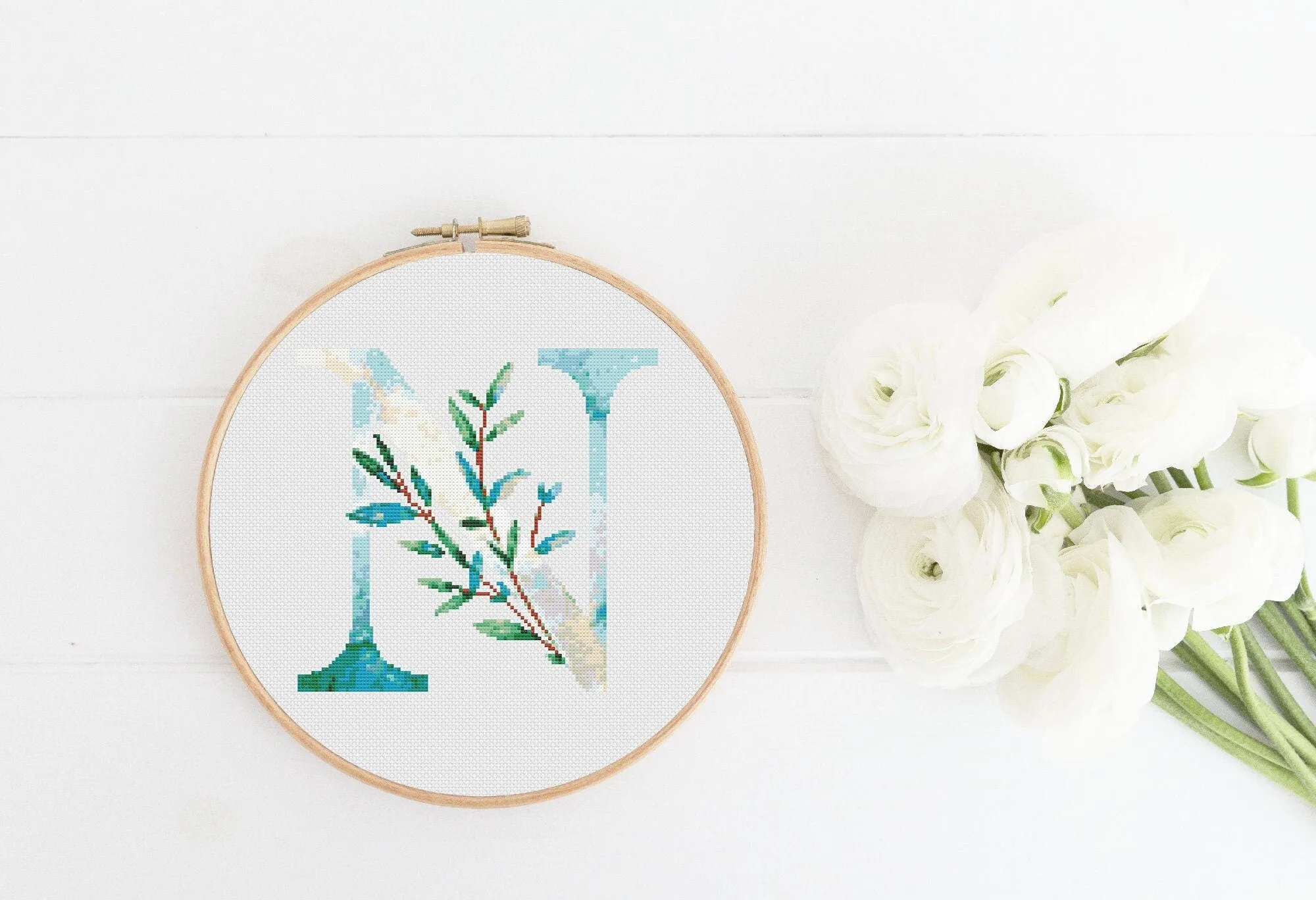 Letter N Cross Stitch Pattern #404