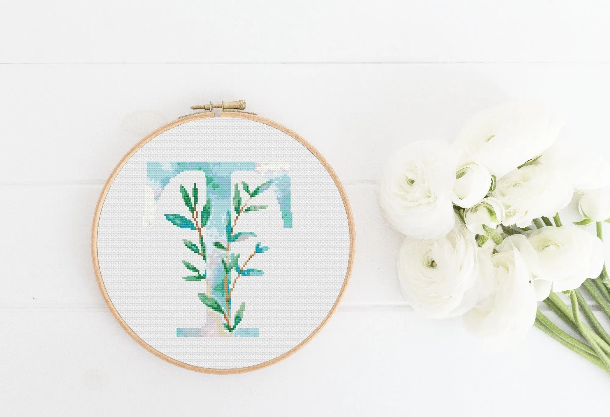 Letter T Cross Stitch Pattern #410