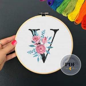 Letter V Cross Stitch Pattern #75