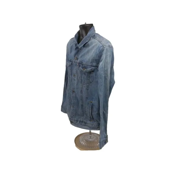 Levi's Jacket Mens L Blue Denim Jean Trucker Button Down Light Wash Vintage 90's