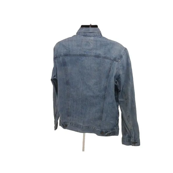 Levi's Jacket Mens L Blue Denim Jean Trucker Button Down Light Wash Vintage 90's