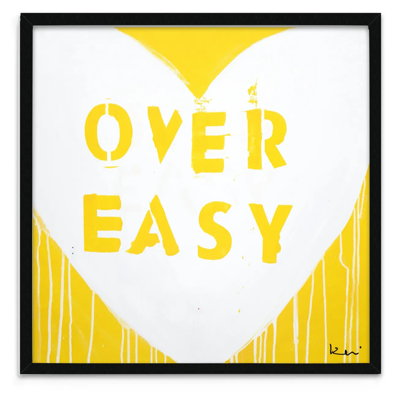 Love Over Easy Drippy Heart Art Print