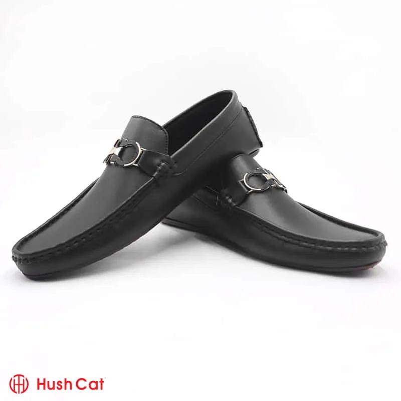 Men's Black Casual Plain Leather Shoes