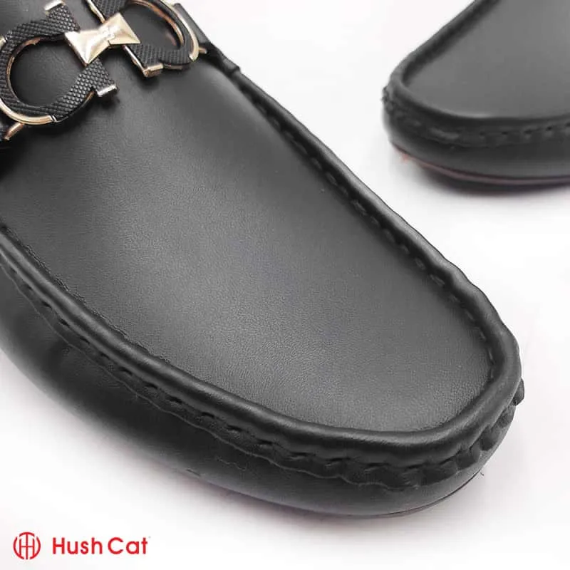 Men's Black Casual Plain Leather Shoes