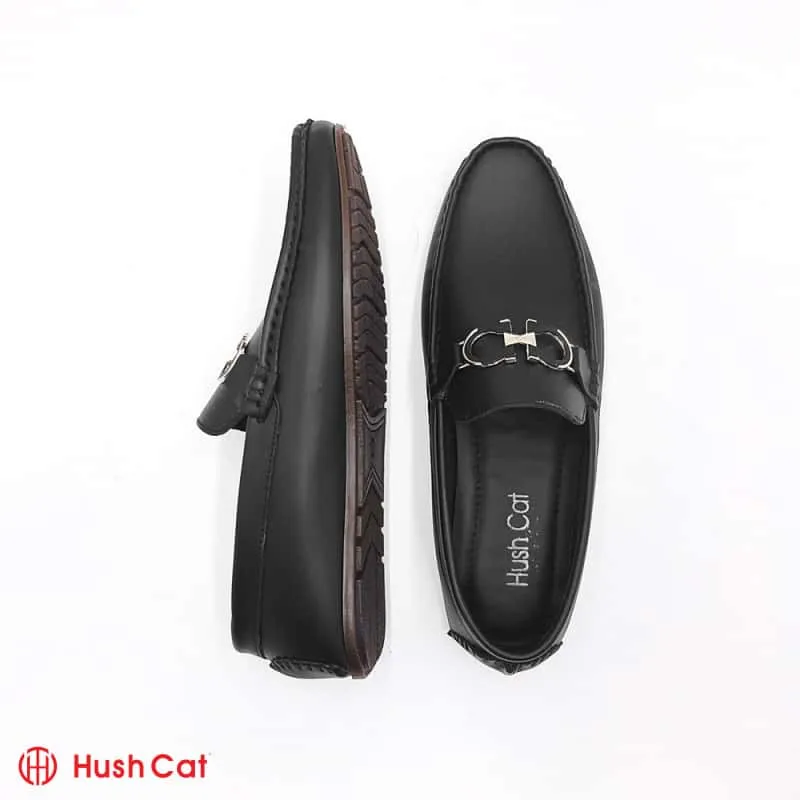Men's Black Casual Plain Leather Shoes