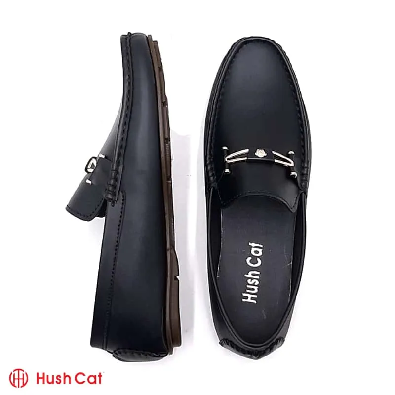 Men's Black Executive Casual Mat Leather Shoes