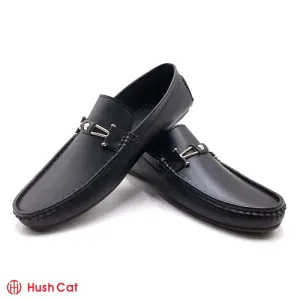 Men's Black Executive Casual Mat Leather Shoes