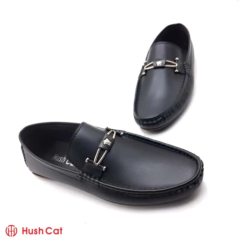 Men's Black Executive Casual Mat Leather Shoes