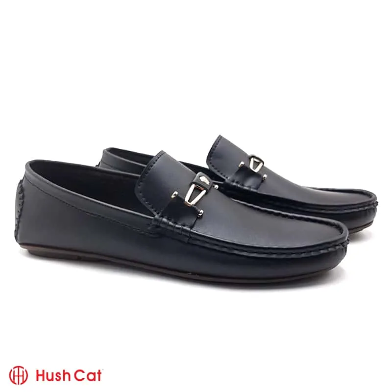 Men's Black Executive Casual Mat Leather Shoes