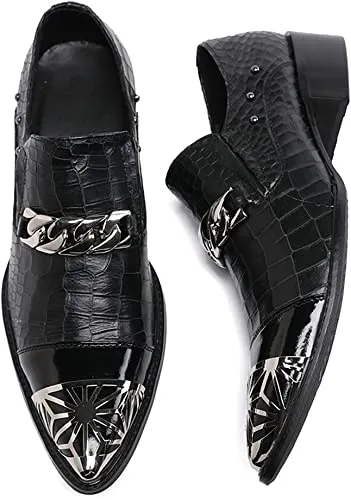Men's Western Loafers Rivet Silver Hardware