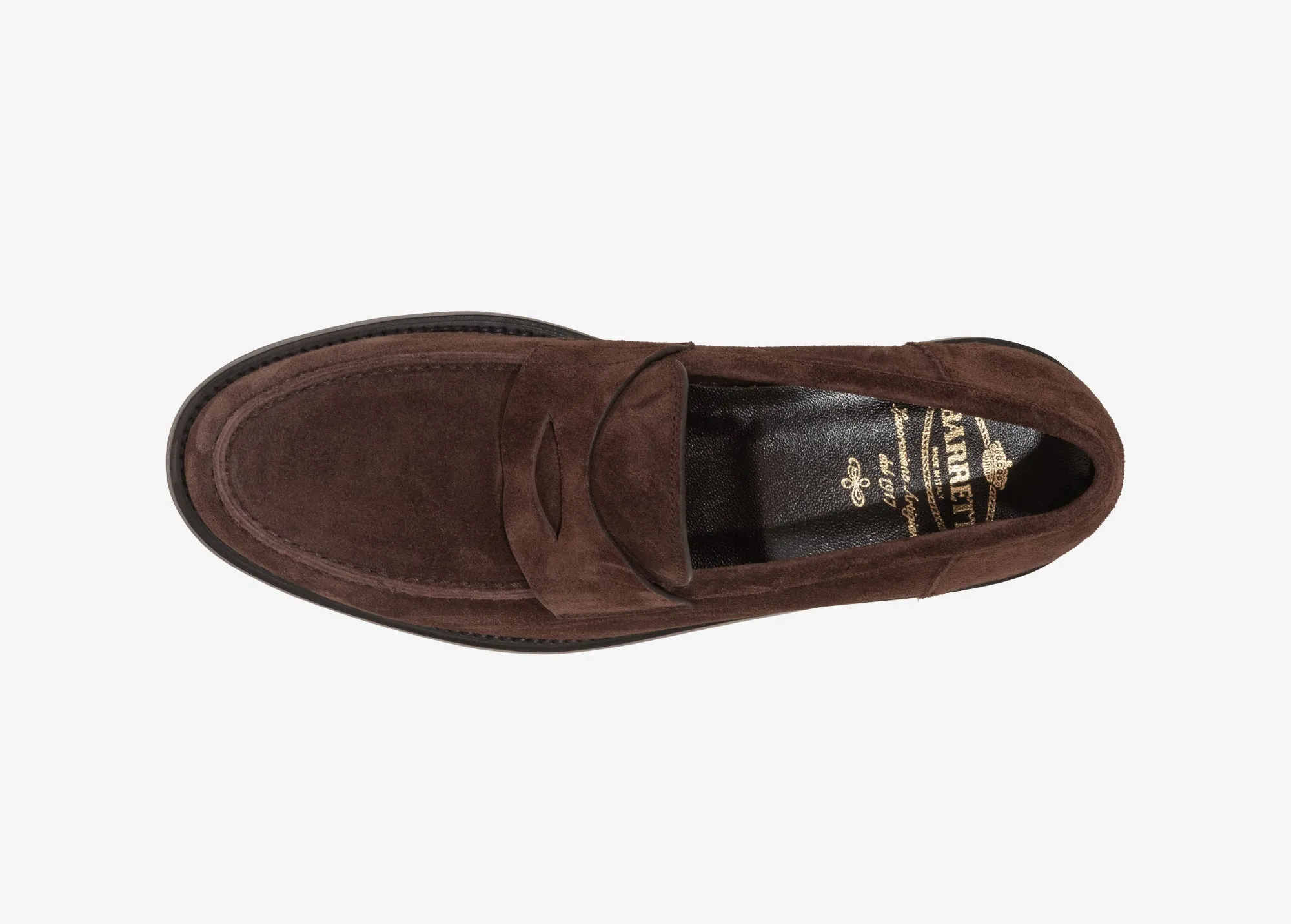 Mocassino college in suede cioccolato