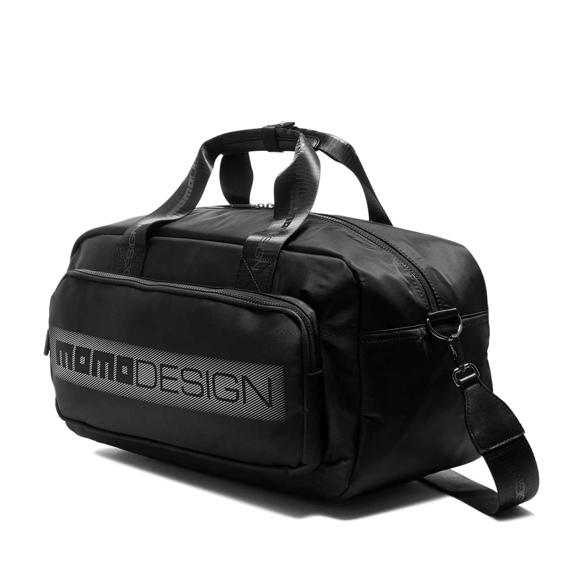 Momodesign Borsone Stripes in nylon nero decal bianca